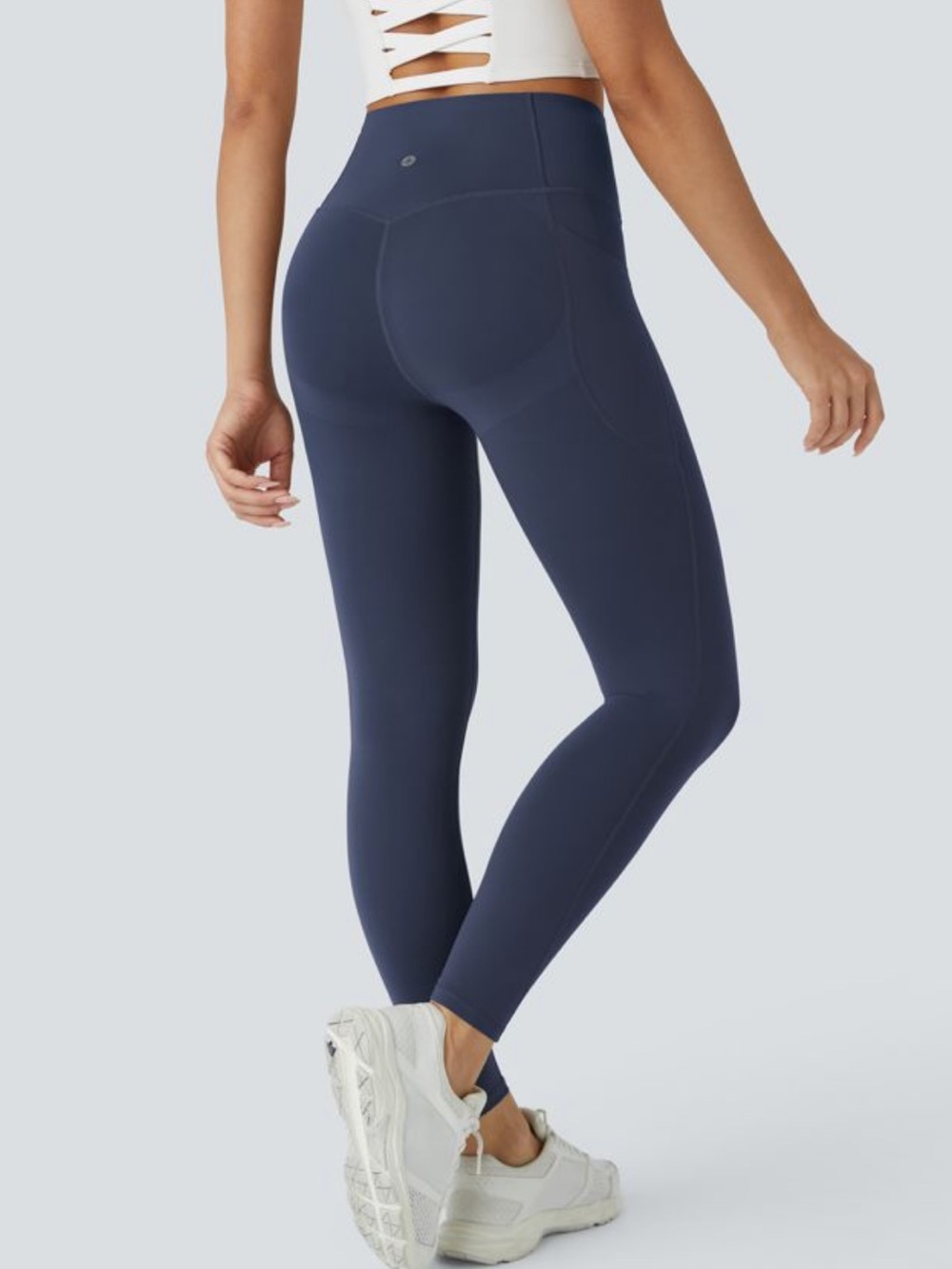 Halara UltraSculpt High Waisted Butt Lifting Tummy Control Navy Leggings L NWT